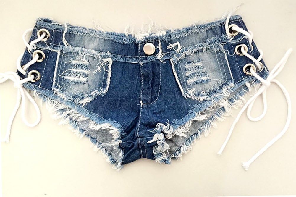 Yollmart Women Sexy Cut Off Low Waist Denim Jeans Shorts Mini Hot Pants